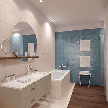 Photo of a 3D rendering of a bathroom created by Valentin Studio 3D.