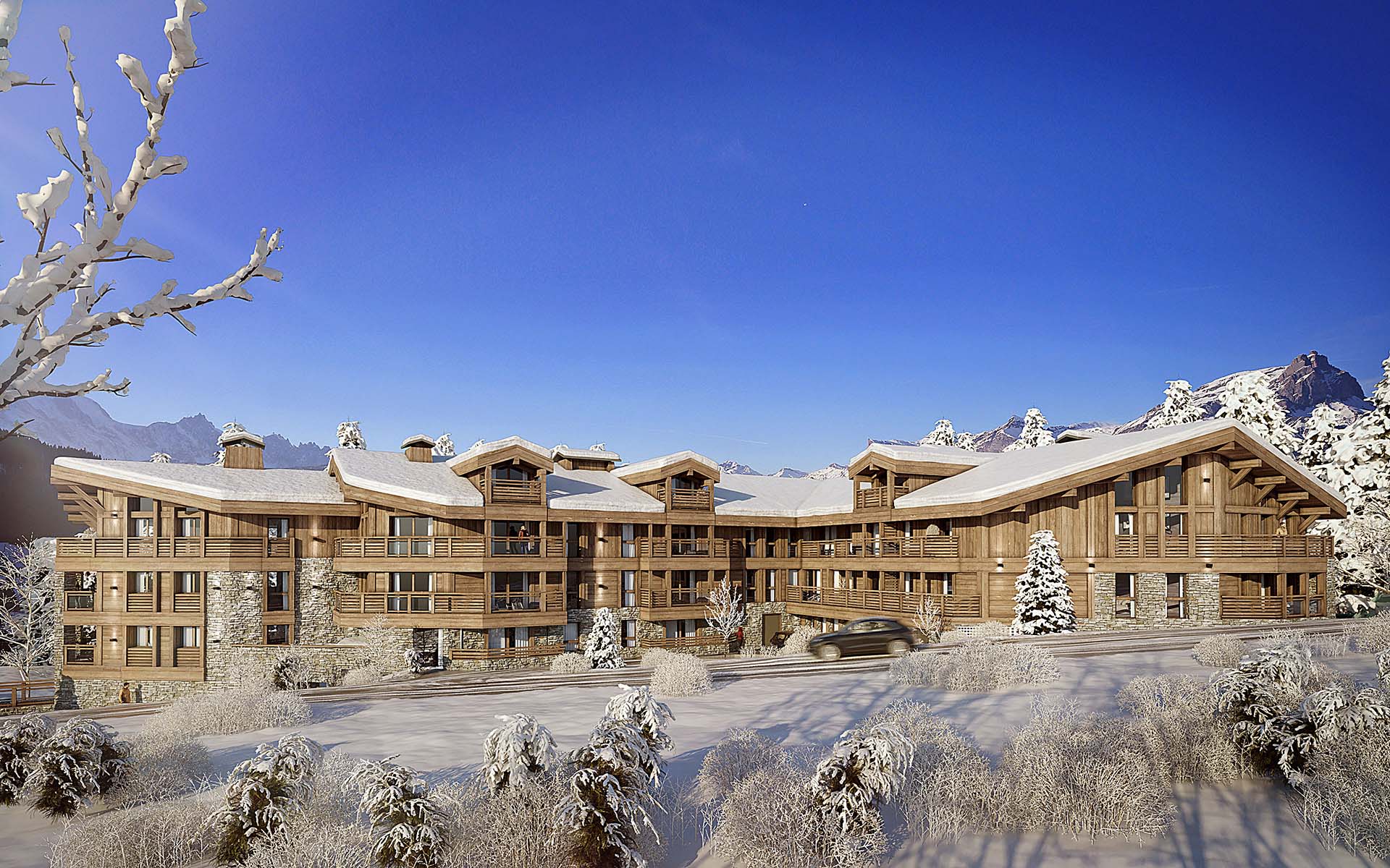3D Perspective of a real estate project of a luxurious chalet for a private individual.