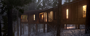 Visualization in 3D of the exterior of a highend cabin
