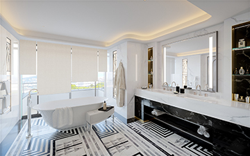 3D render of a bathroom in a luxury villa in Cannes